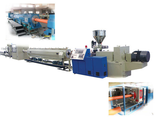 PVC / PE Plastic HDPE Pipe Extrusion Production Line Equipment 110mm ~ 250mm with Single Screw Extruder
