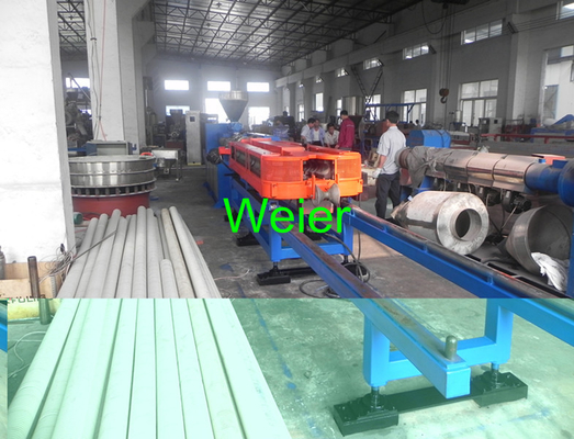 Plastic PVC Double Wall Corrugated Pipe Extrusion Line With Twin Screw Extruder